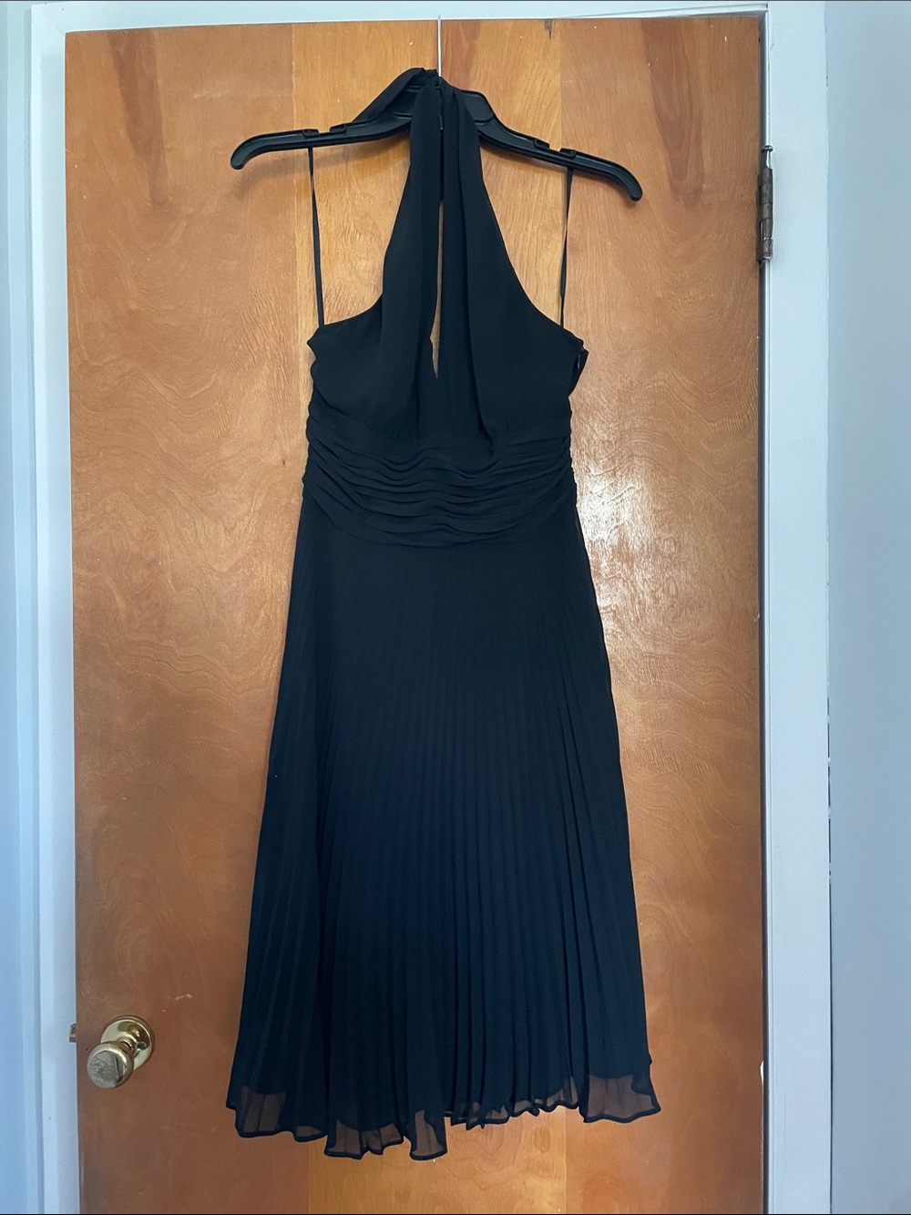 American Living Black One-Shoulder Pleated Cocktail Dress